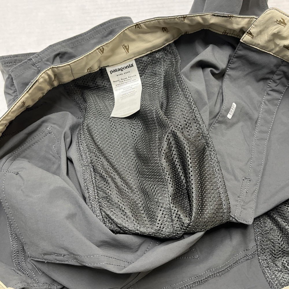 Patagonia Board Shorts Mens‎ 40 Gray Worn Wear Drawstring Swim Trunks Pockets - Picture 14 of 15